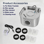 Stainless Steel Water Fountain - 3.2L + 4 filters