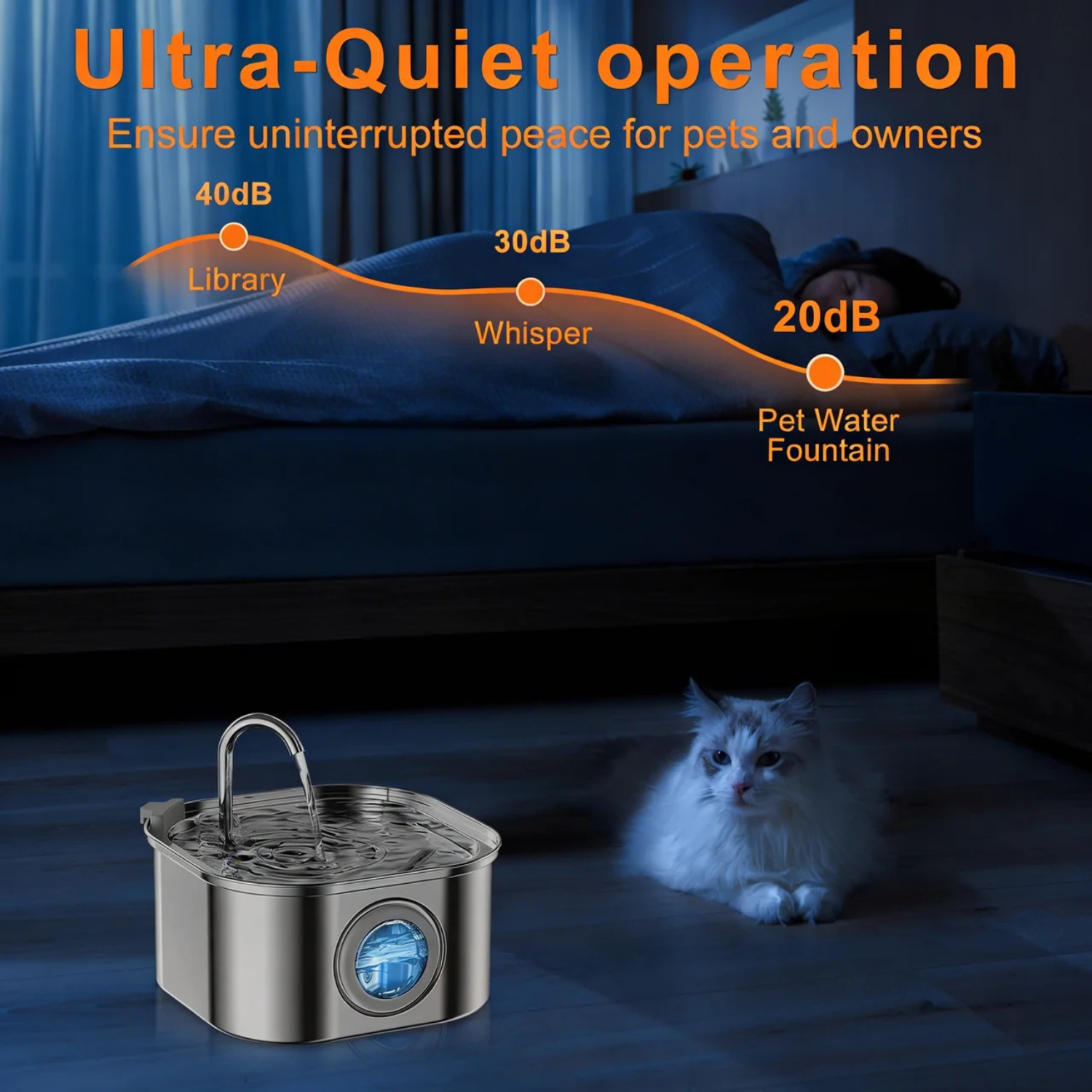 Stainless Steel Water Fountain - 3.2L + 4 filters
